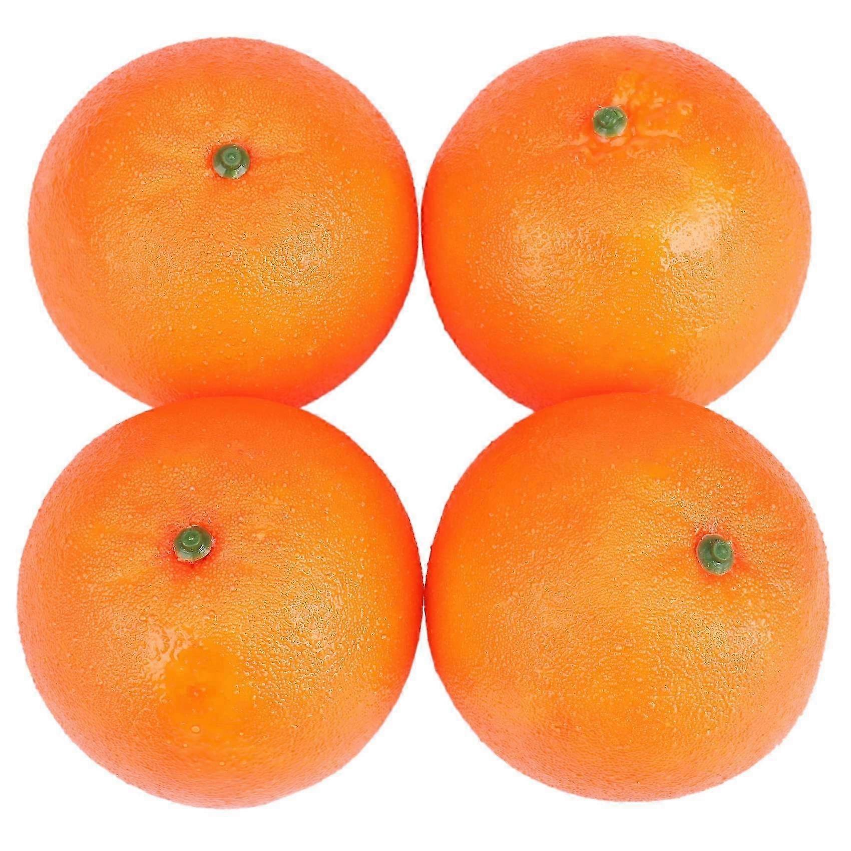 4 Pcs Soft Plastic Simulation Orange Fruit Home Decoration