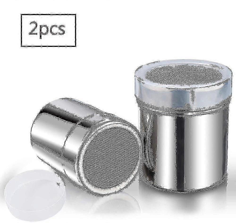 2pcs aço inoxidável chocolate shaker com tampa