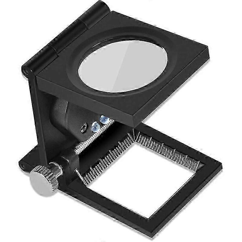Mini Folding Magnifier, 10X Zink Legering Folding Magnifier met Schaal, Zink Alloy Pocket Magnifier Vergrootglas voor Textiel Optische Sieraden Tool