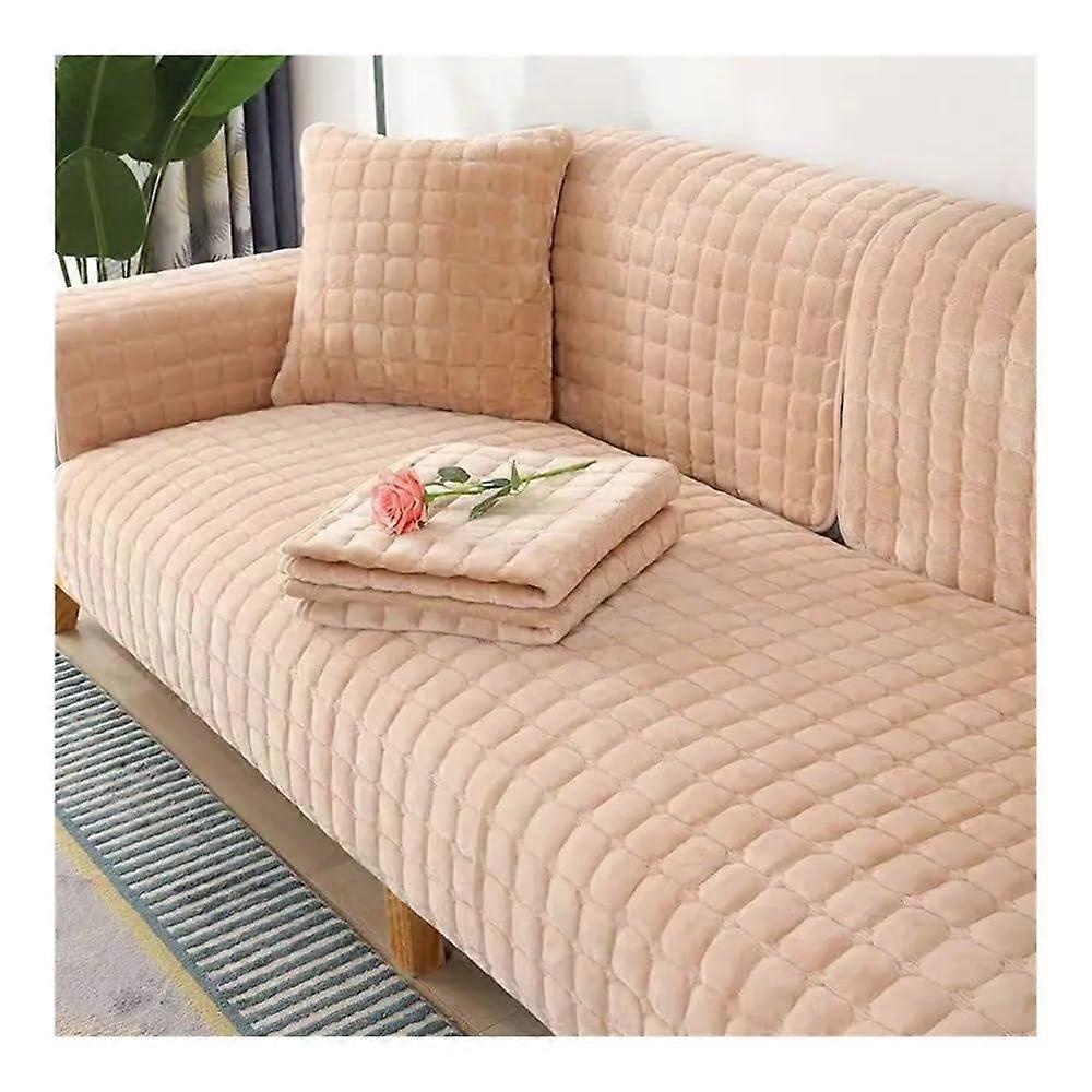 Sofa Cushion Non-Slip Thickened Cover for Living Room, Modern Plush Backrest, Khaki, 70x150cm, 1 Piece