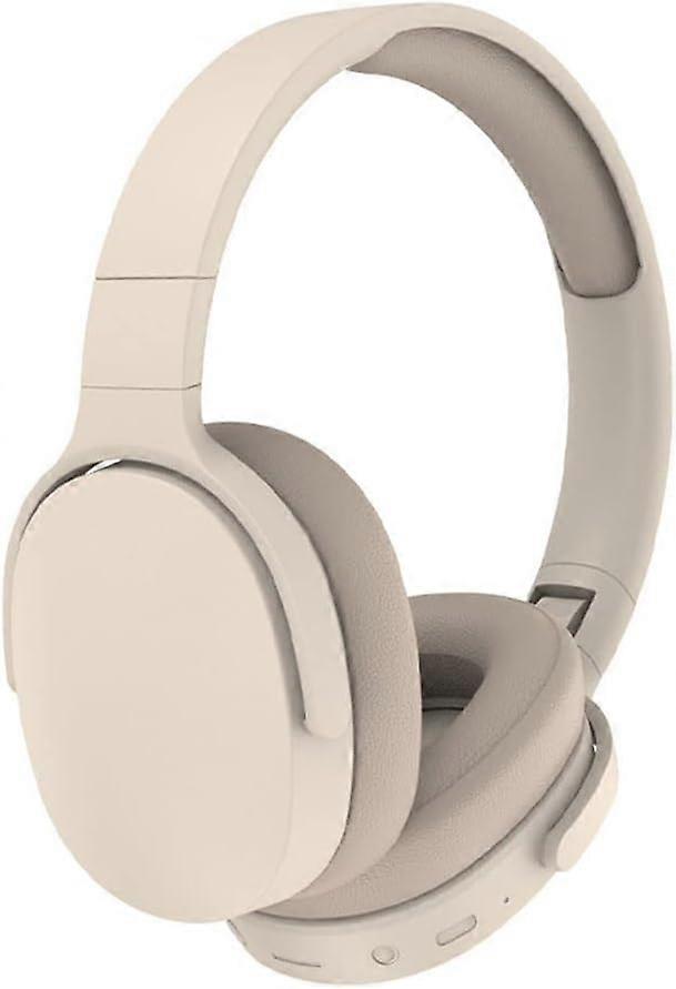 Bluetooth Wireless Kopfhörer Stirnband Kopfhörer HD Mikrofon Faltbare Wireless Kopfhörer Beige