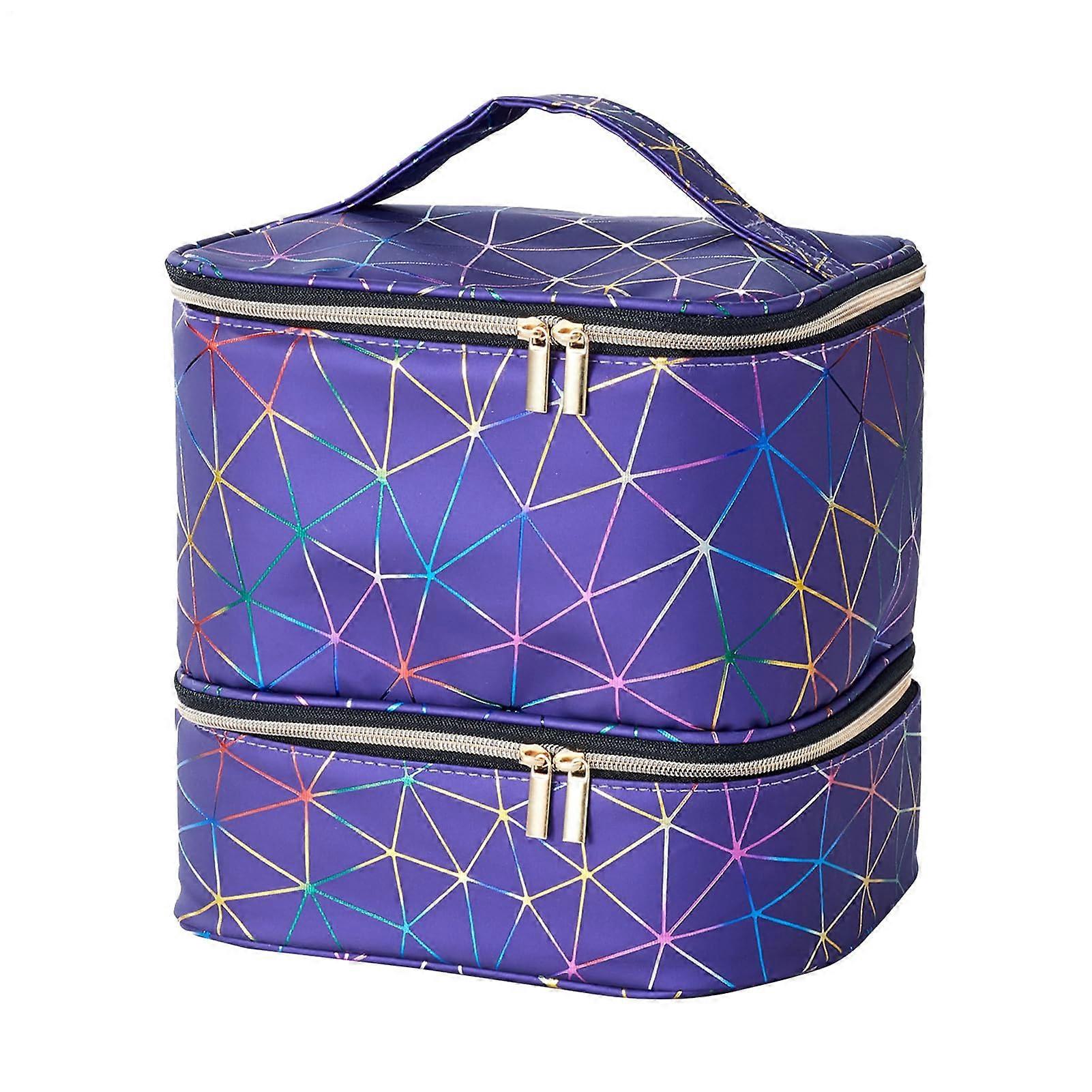 Storage Bag for Nail Supplies, Carrying Case with Sturdy Handle, Holds 30 Bottles, Shockproof Protection, Zipper Closure, 10.04x7.87x9.45 Inches, Blue