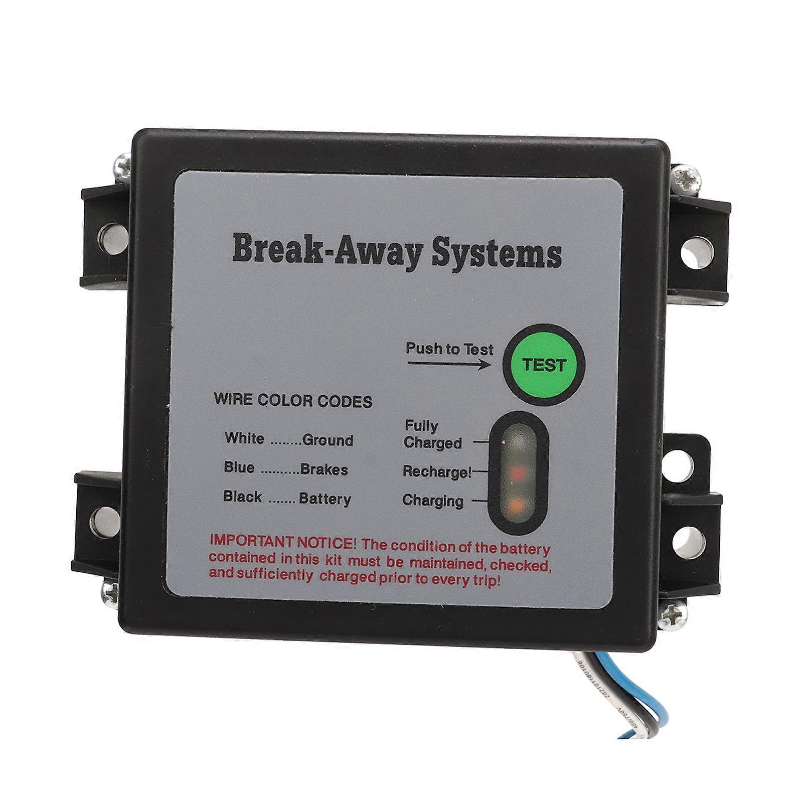 Trailer Breaks Breakaway Kit Electric Breakaway System Controller Kit with LED Indicator for 12V Vehicle 