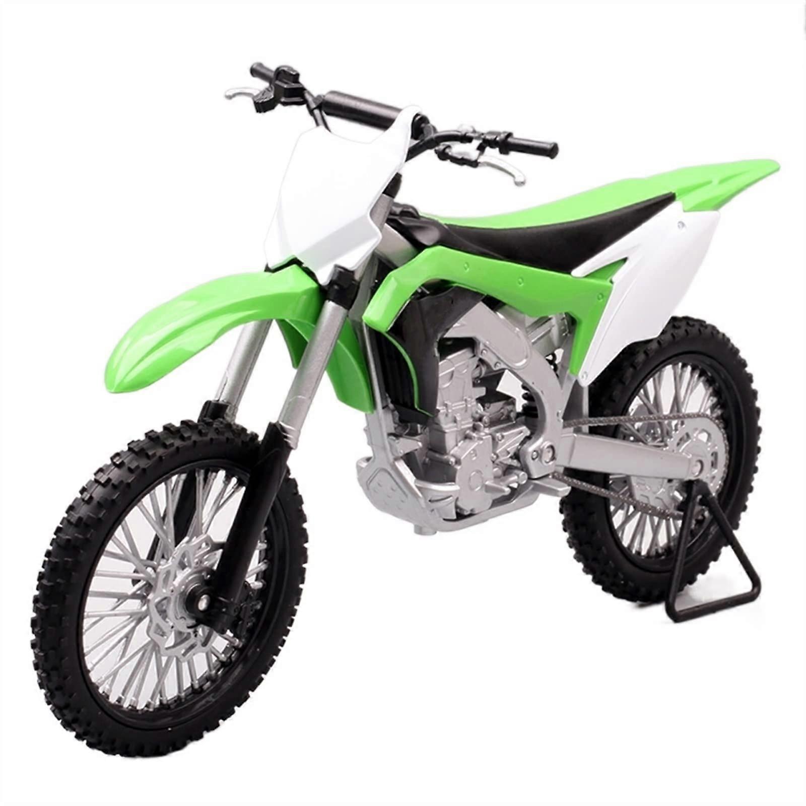 Scaleaccurate model of Kawasaki KX 250F motorcycles, a birthday gift toy for car collections, 1:10 scale (with foam box).
