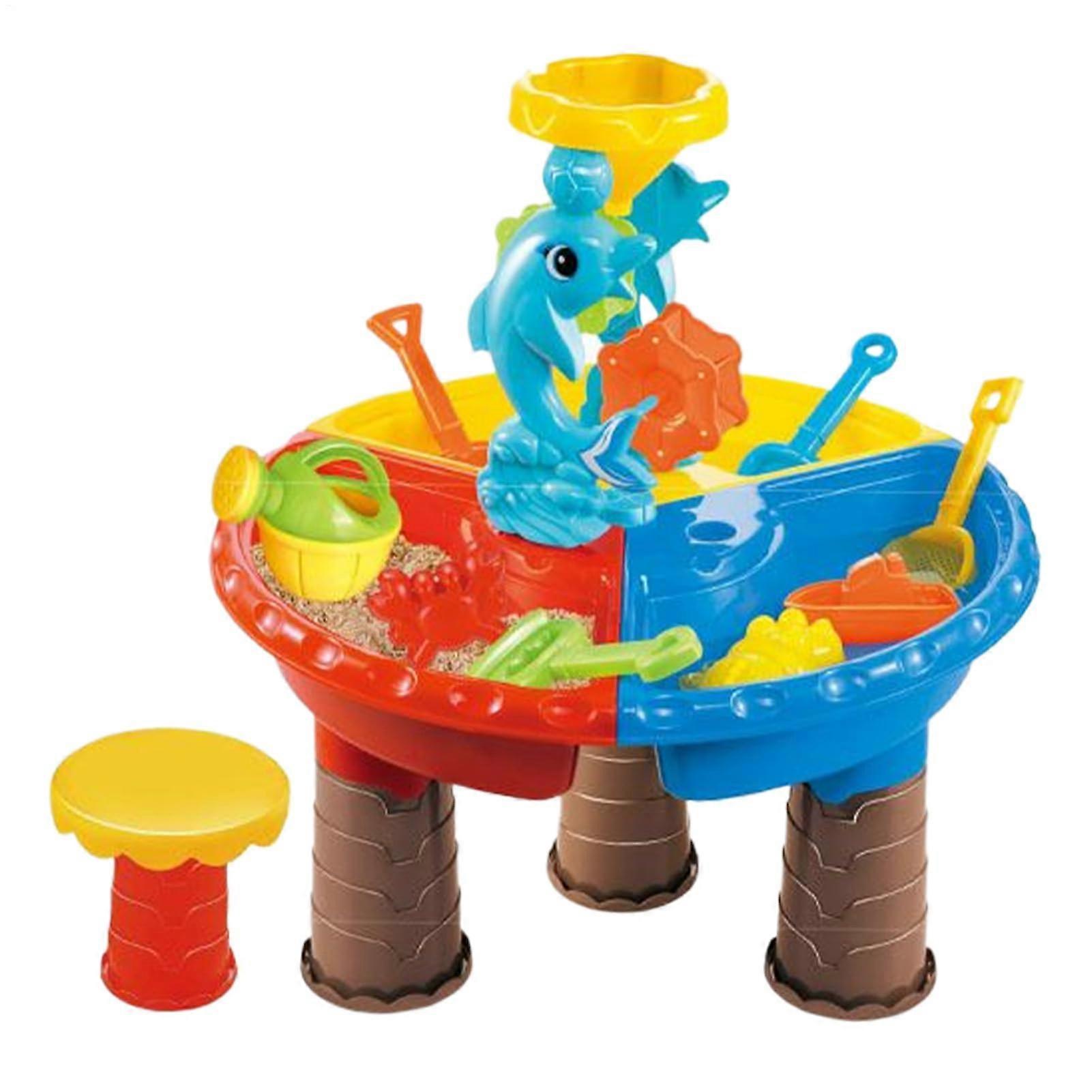 Water Sensory Activity Table Sand and Water Play Set Interactive Learning Toy for Toddlers Outdoors