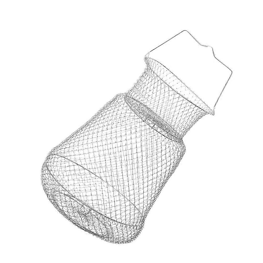 Fishing Bait Net Rectangular Shape Zinc Plating Iron Wire For Crab Lobster Catching Silver 72CM 1Set