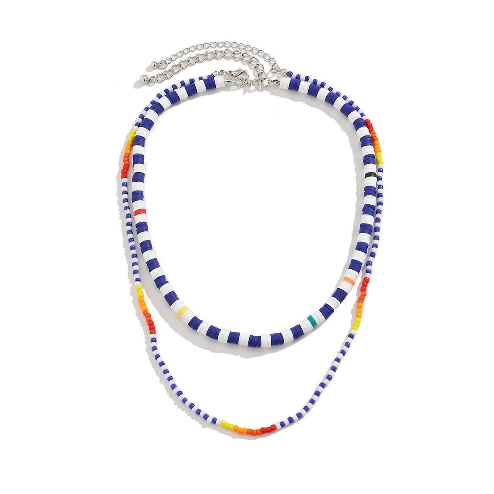 Ceramic Beads Men's Long Necklace with Colourful Soft Design, Alloy Chain, and Lobster Clasp, No Gemstone
