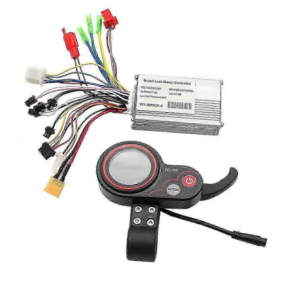 Electric Scooter with 48V Controller ZQ-100 Range Meter Speed-Adjustable and a 6-Pin Display