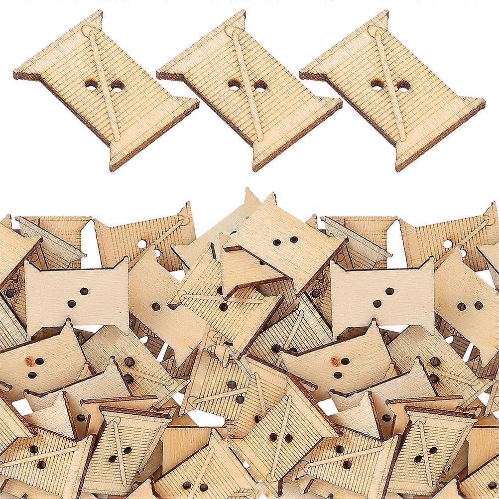 100pcs Wooden Thread Winding Boards Plate Board Bobbins Organizer Sewing Card for Embroidery Cross Stitch Craft