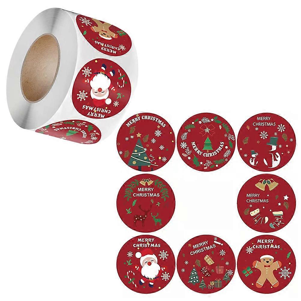 Sealing Sticker For Box present Sealing Labels Christmas Style Assorted Color Diameter 1.5 Inches Decorating 3 Rolls