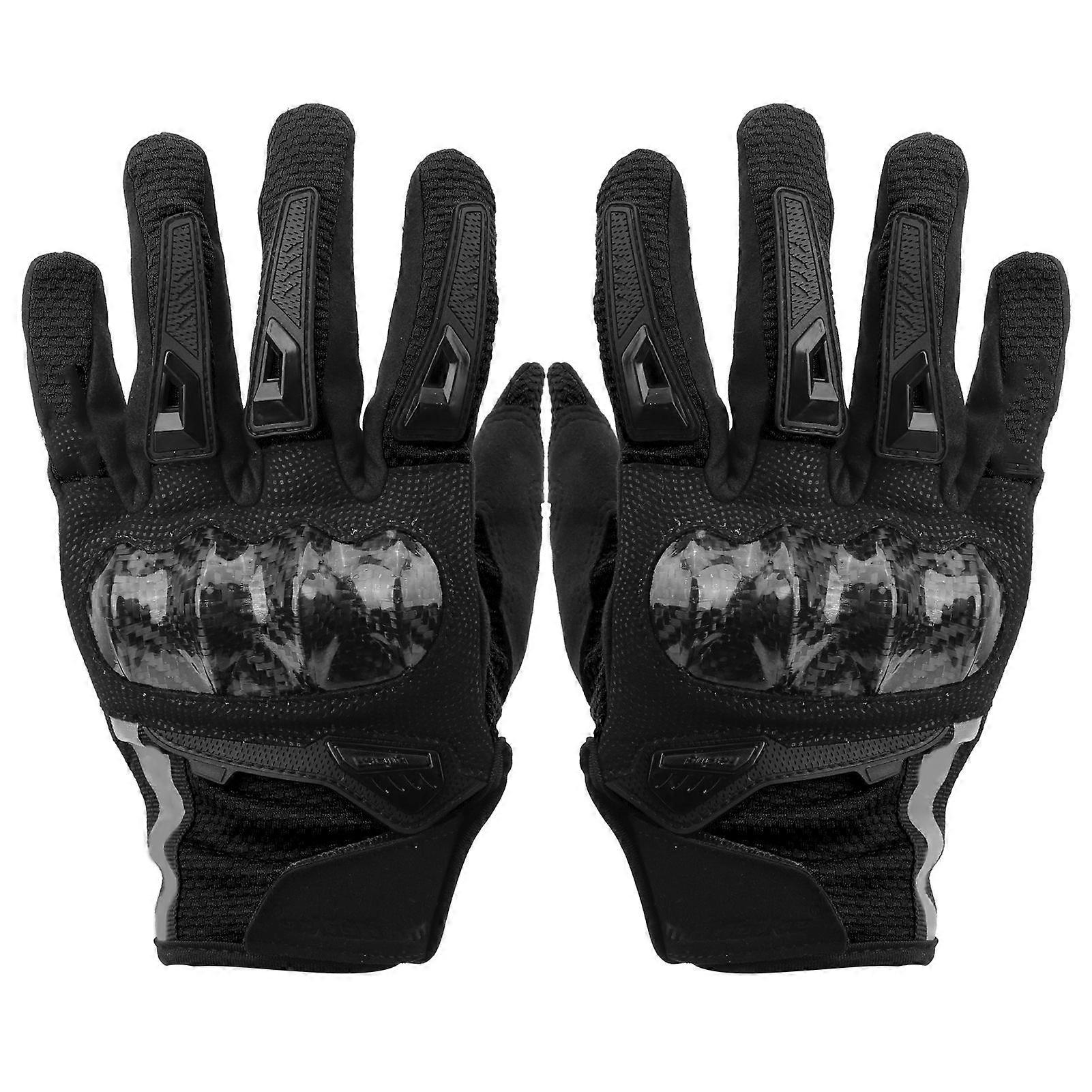 Racing Motorcycle Protective Gloves Touch Screen Full Finger Breathable Riding GlovesBlack YMQX)
