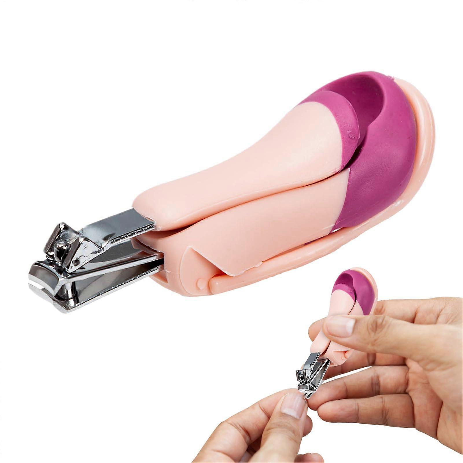 Baby Care Nail Clipper, Magnifying Function Nail Scissors for Fingernails Toenails, Precision Stainless Steel – Pink