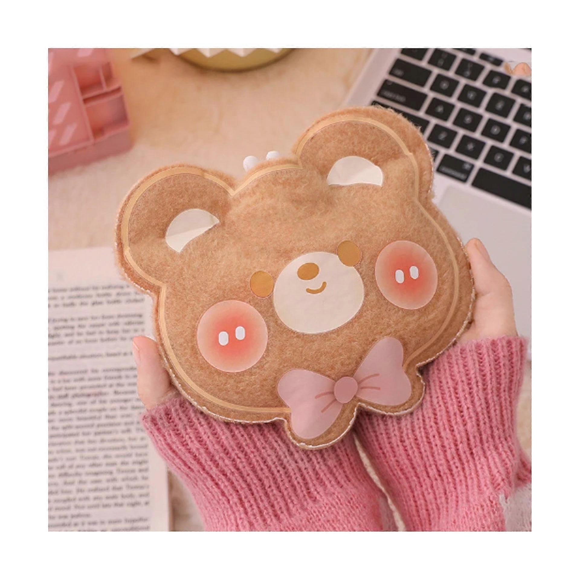 Cute Plush Warm Water Bottle Bag for Girls, Reusable Hand Warmer for Winter, Soft Polyester Heating Pack for Home and Office