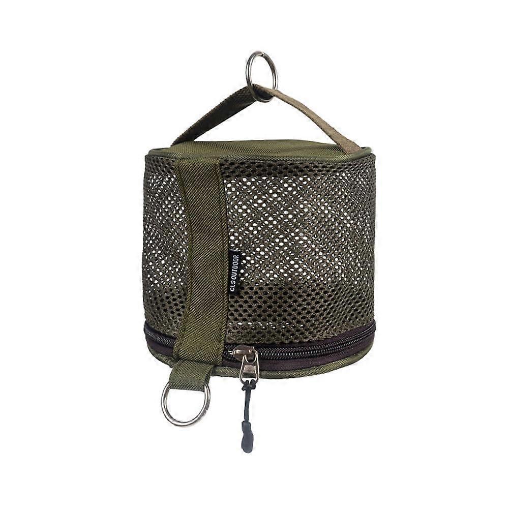 Outdoor Camping Tissue Box, Roll Paper Storage Bag with Hooks, Portable Tissue Holder Army Green