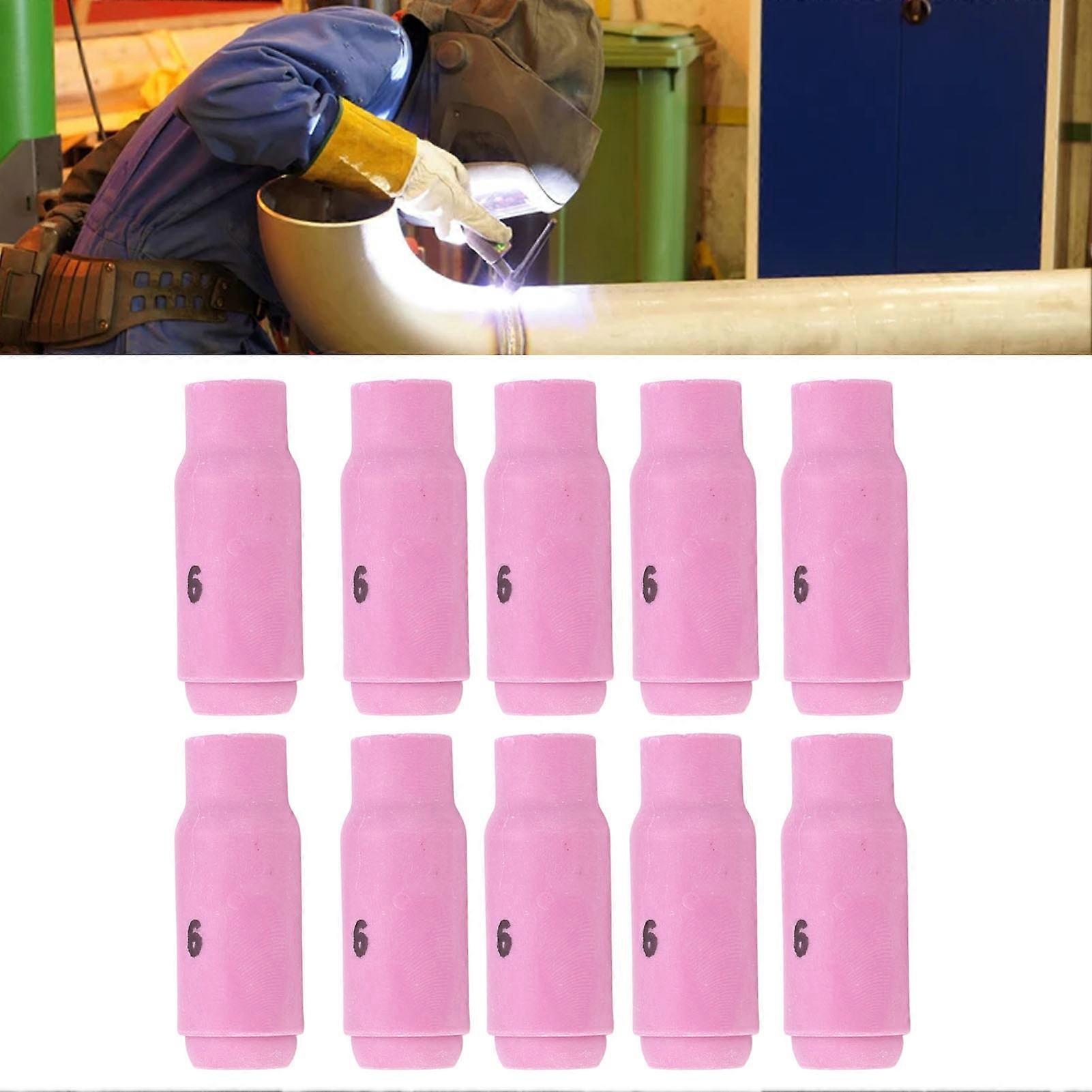 10Pcs TIG Welding Cup 10N48 6# Ceramic Nozzle Accessory Set Kit for WP17 18 26 Torch