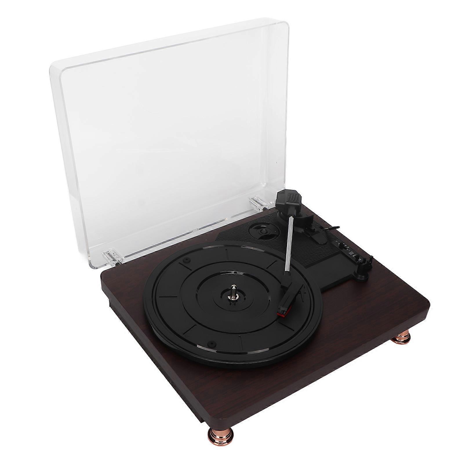 Vinyl Record Player HiFi 3 Speeds Built in 2 Speakers Bluetooth Turntable Players for Entertainment and Home Decoration EU Plug