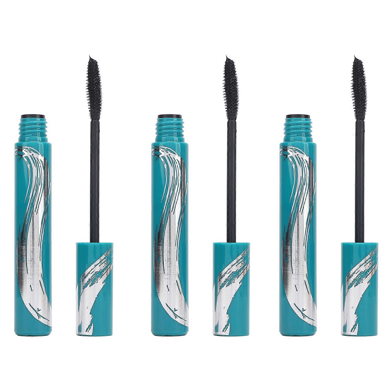 3pcs Makeup Mascara Volumizing Lengthening Defining Buildable Formula Quick Drying Waterproof Black Mascara