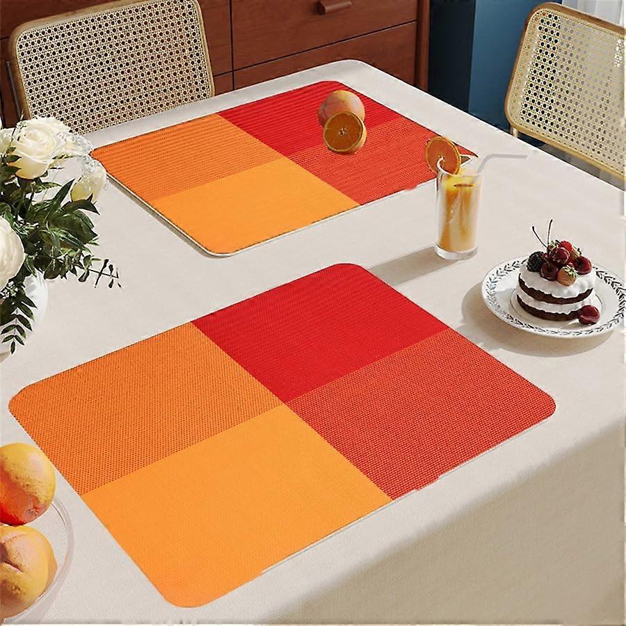 4piece set, orangered, PVC table mats, heatresistant, nonslip (Set of 8)