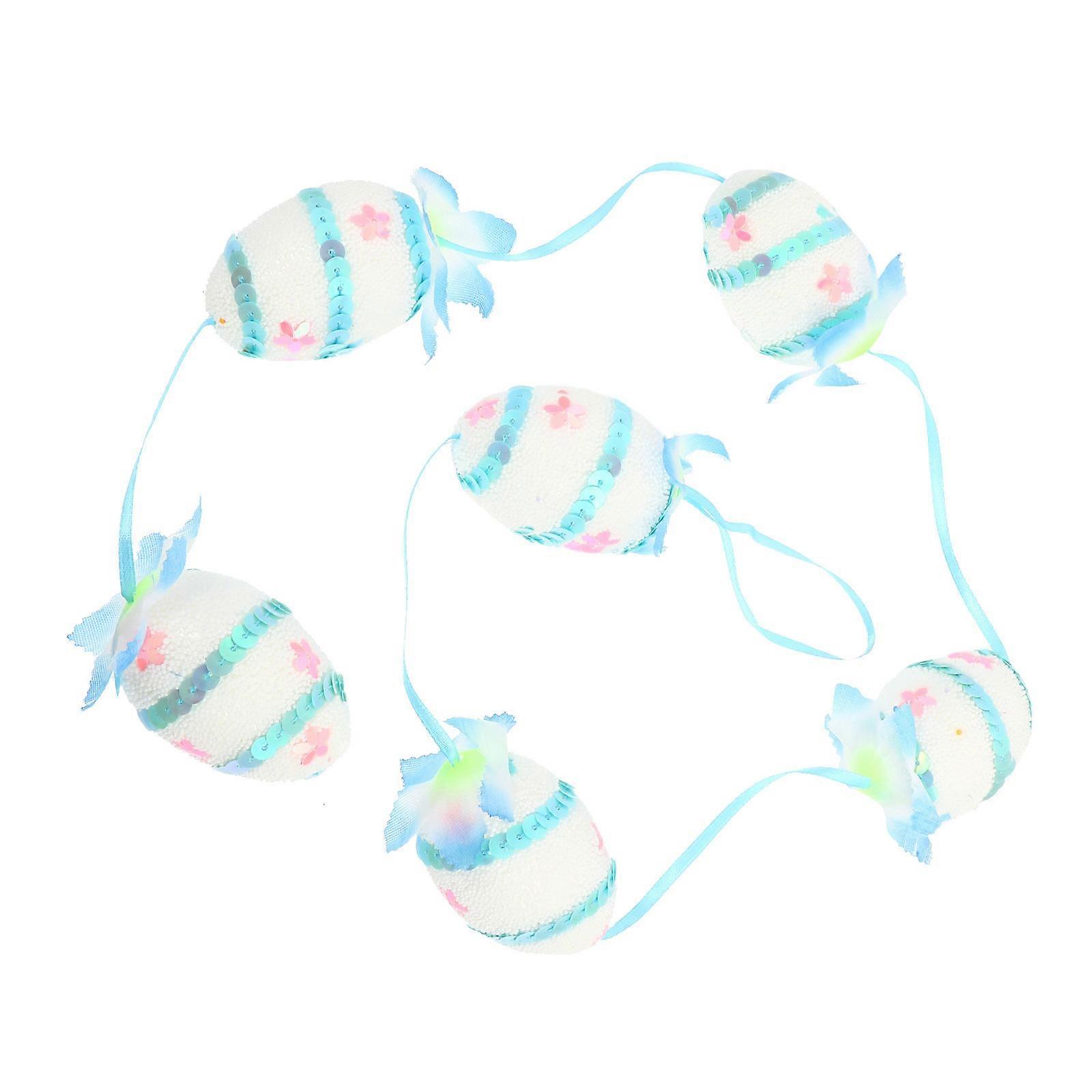 Front Door Wreath Easter Egg Decorative Wreath Garland Event Decoration Blue 92x4x4cm Decorative 1Pack
