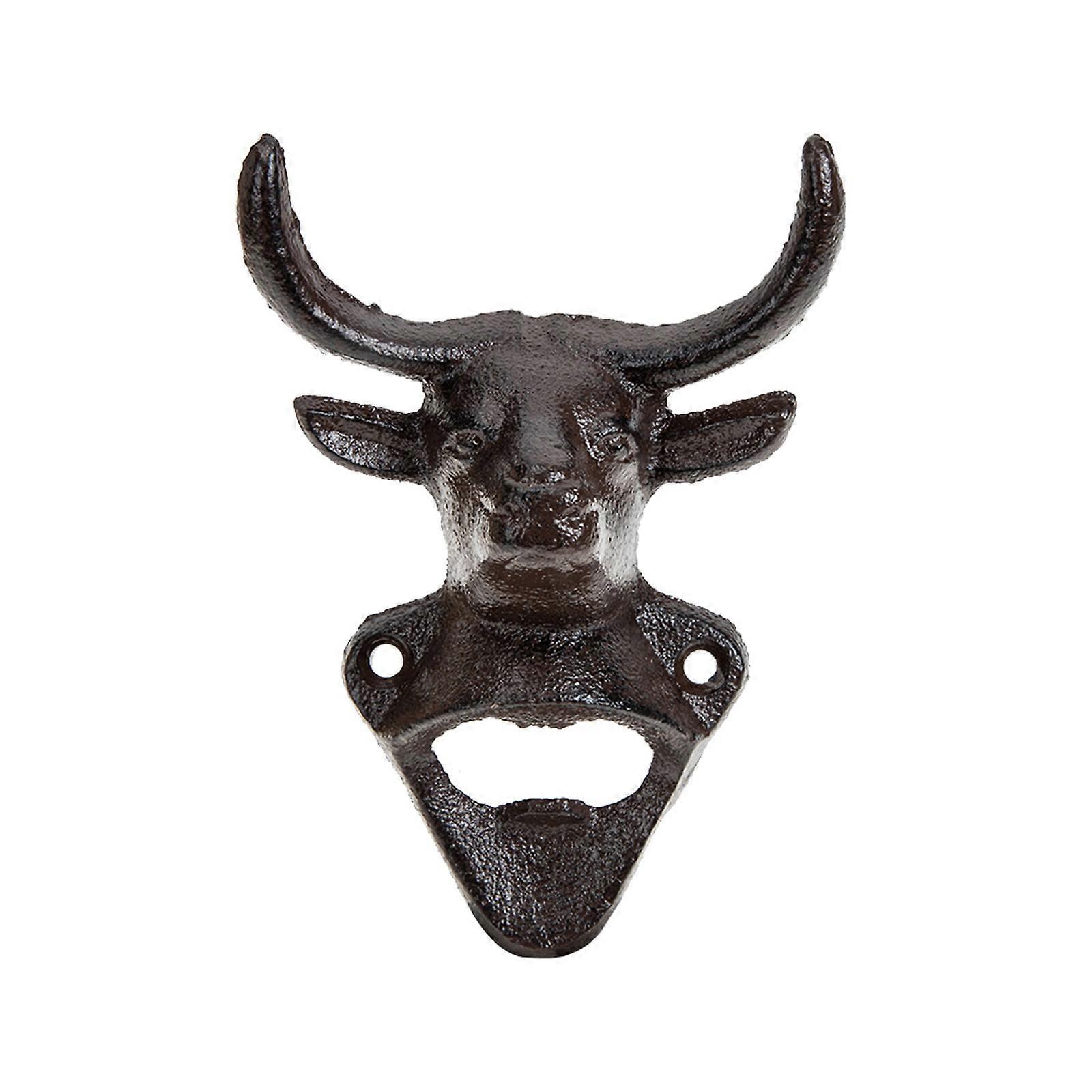 Decorative Bull Head Bottle Opener Wall-Mounted Opening Device