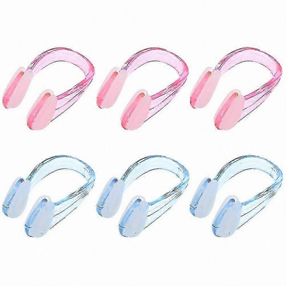 6-Pack Silicone Nose Clips for Swimming, Portable and Durable Design for Adults