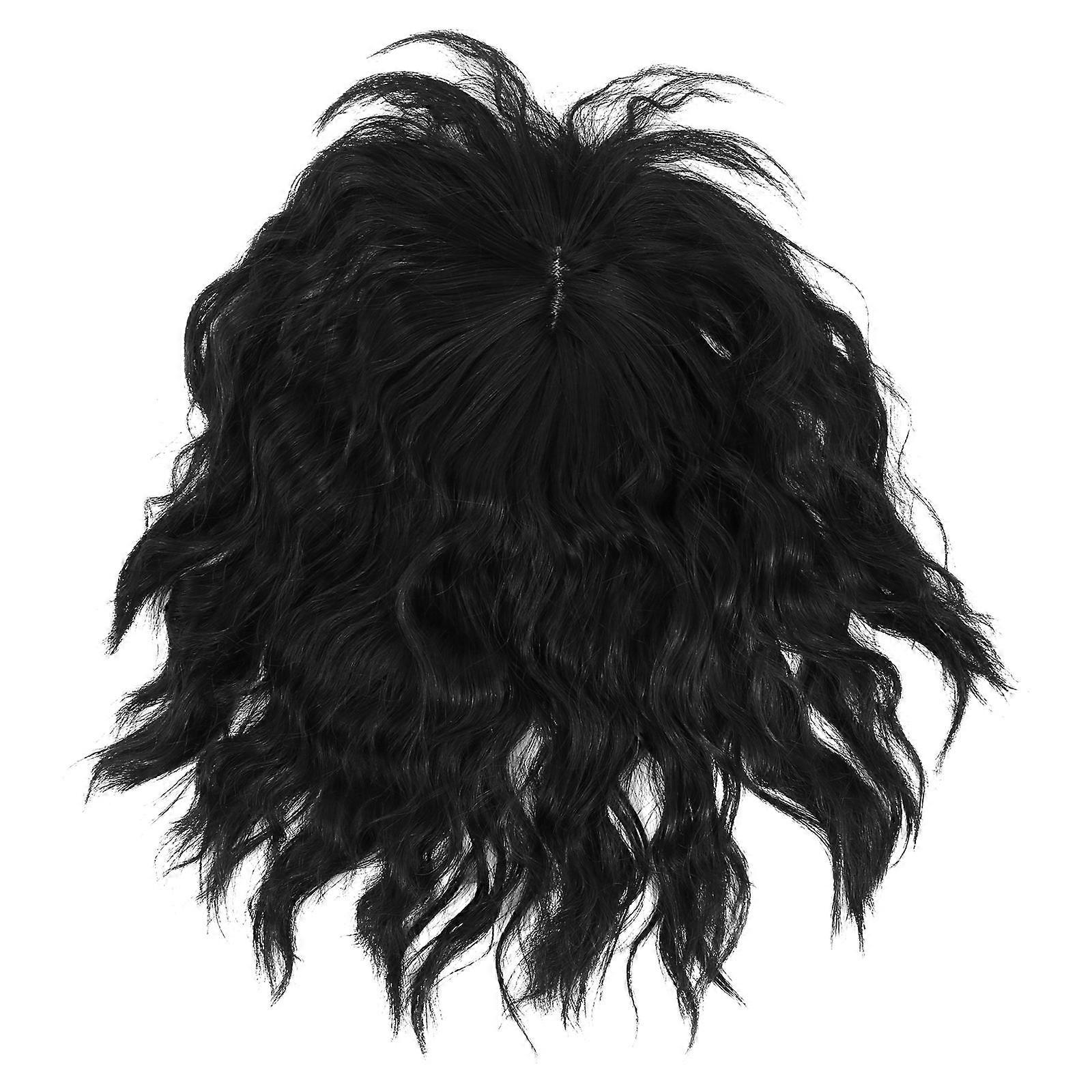 Hair Pieces Women Fringe Small Curly Hair Top Replacement Synthetic Material High Temperature Wire Halloween Cosplay 1Set