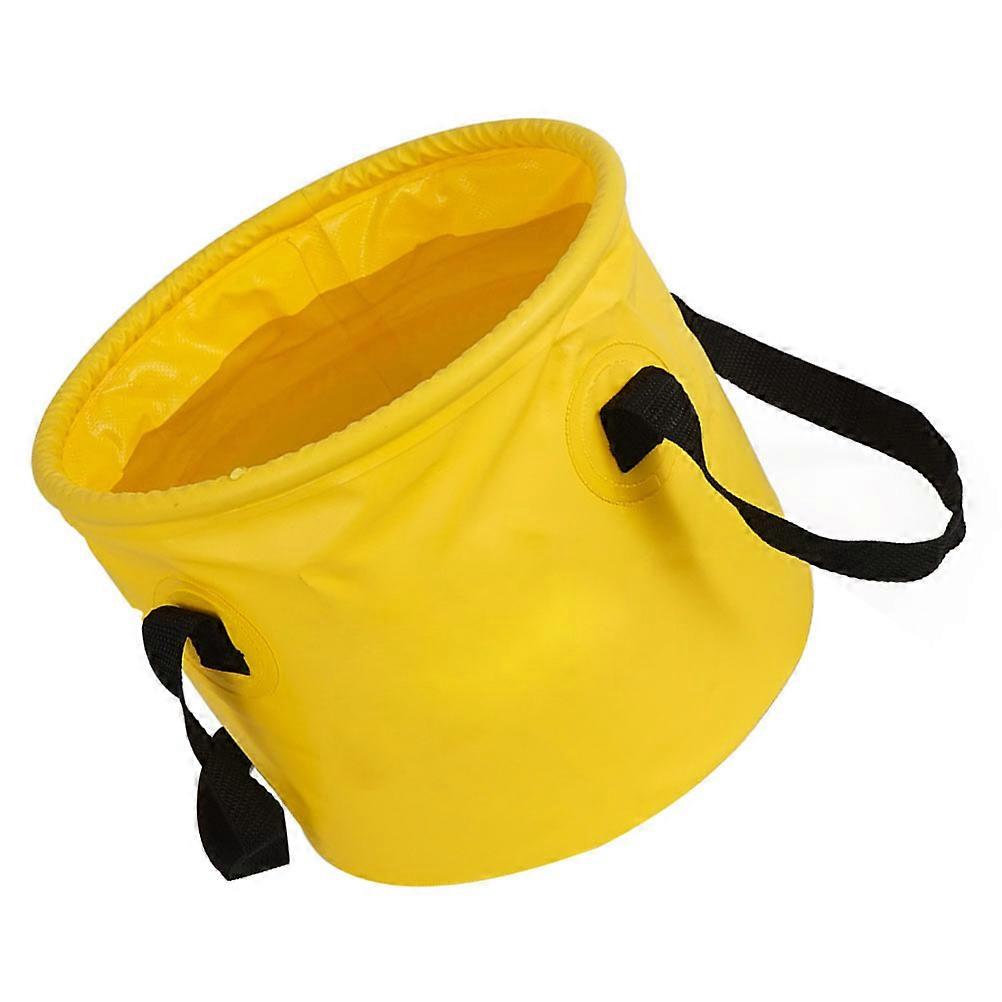 Folding Bucket Fishing Bucket Beach 25X25CM PVC Mesh Cloth Storage Container 1Set