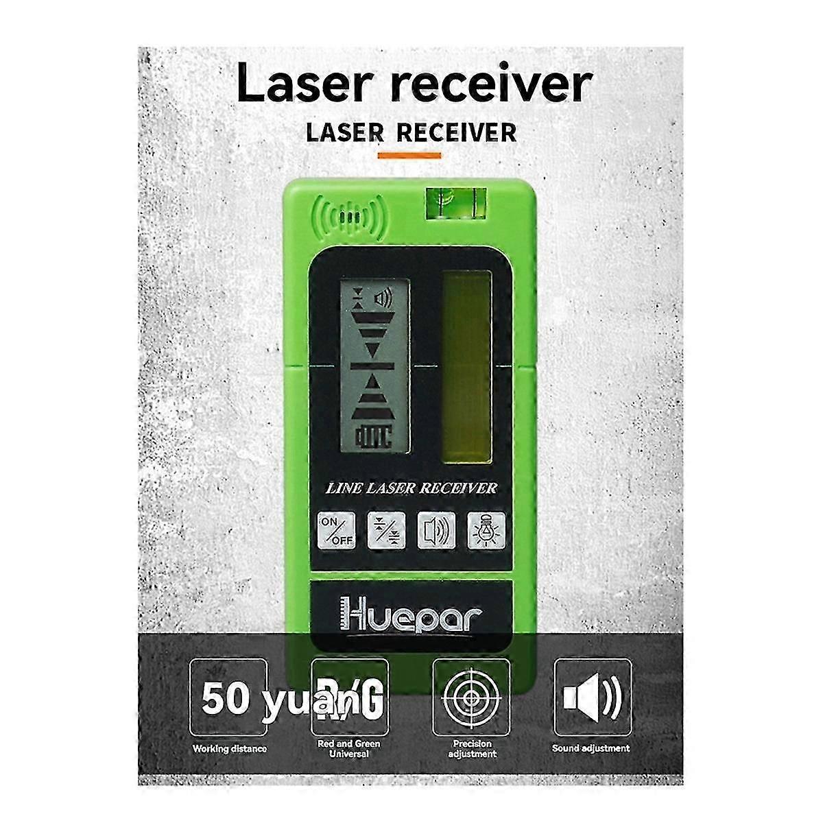 LR-5RG Laser Level Receiver Detector Back-Lit LCD Display Receive Green Red Beam for Outdoor