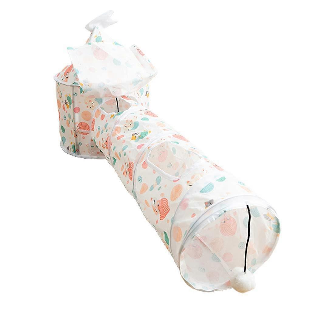 Katzen Tunnel Cat Tunnel Toy, Plush Hideout Tent With Hole And Plush Toy For Small Pets