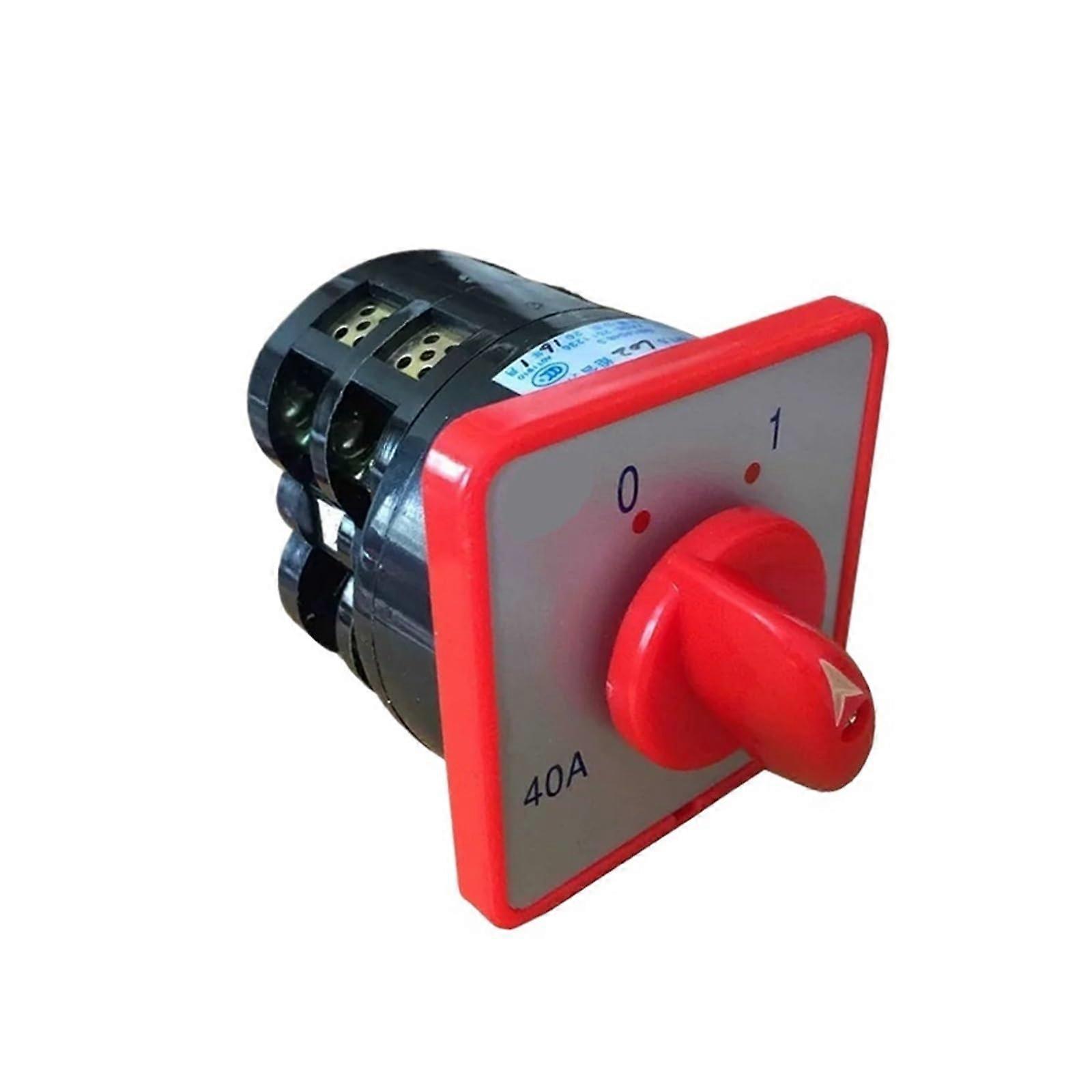 Rotary Cam Changeover Switch 40A 7.5 kW 380V Two-Position 2-Pole HZ5-40/7.5 L02 Red