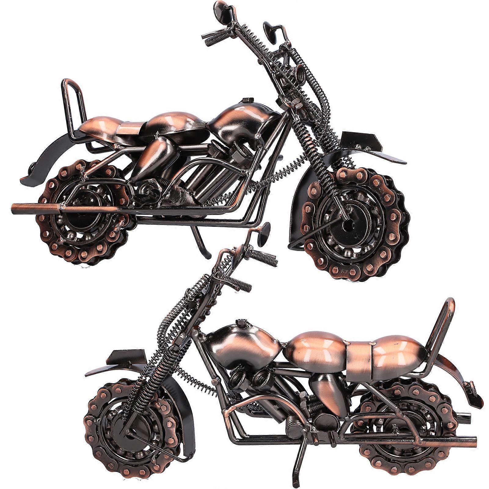 Motorcycle Model Large Retro Bronze Classic Exquisite Home Decorative Handicraft Ornament
