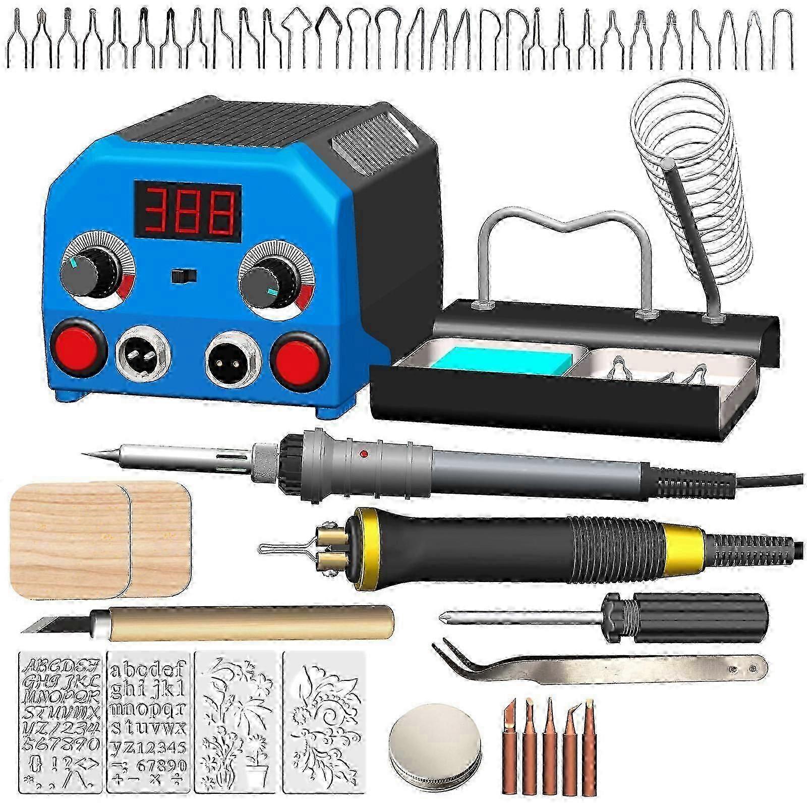 Kit professionale per la combustione del legno con 10 punte intercambiabili per penna pirografica per artisti adulti e progetti dettagliati di lavorazione del legno