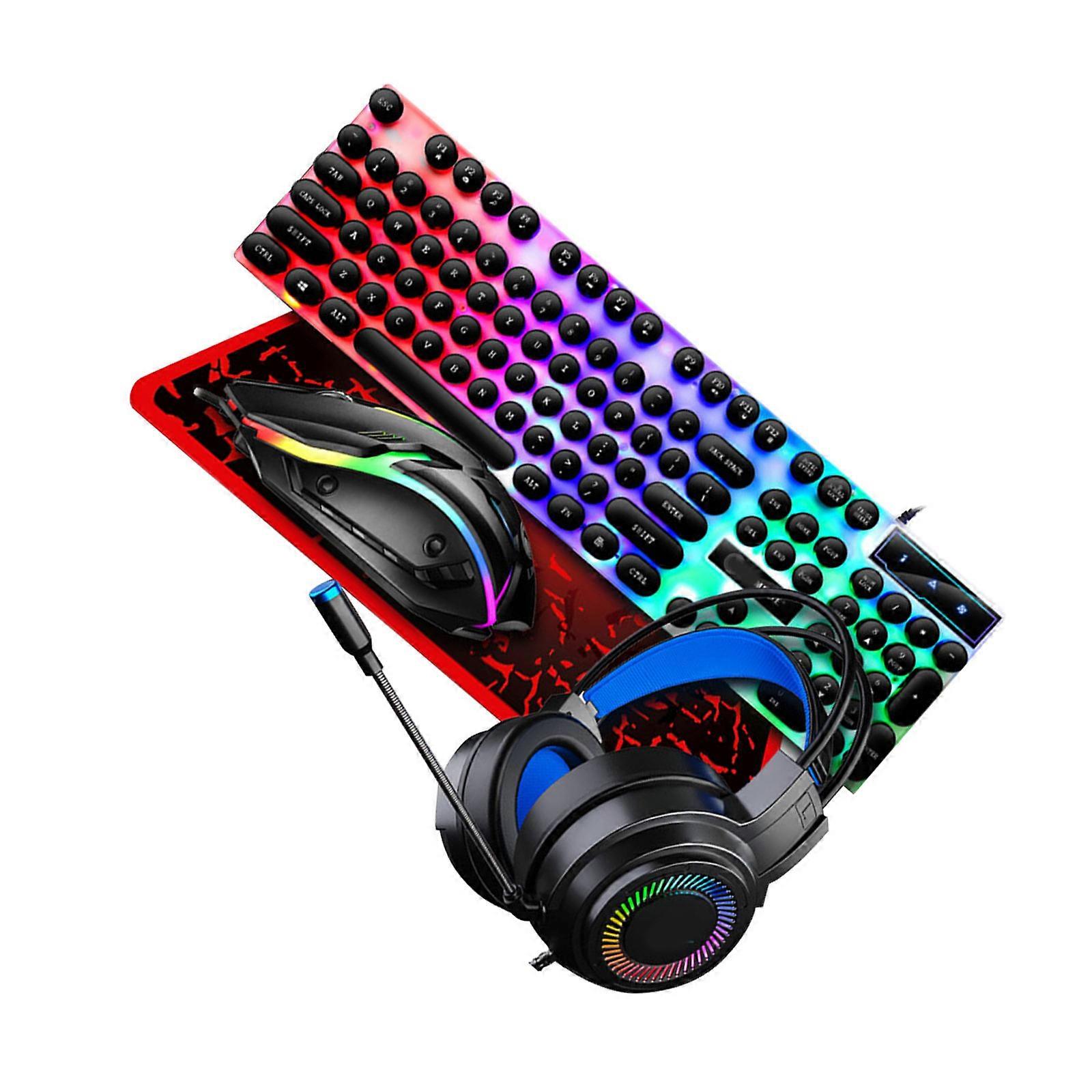 Keyboard and Mouse Set with Headset for Office Gaming ABS Material 44X14X4CM 1Set