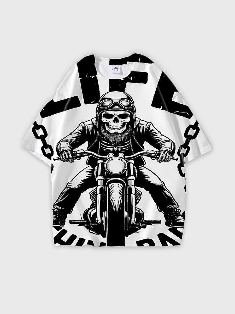 T-shirt round neck Pattern loose short sleeve E343