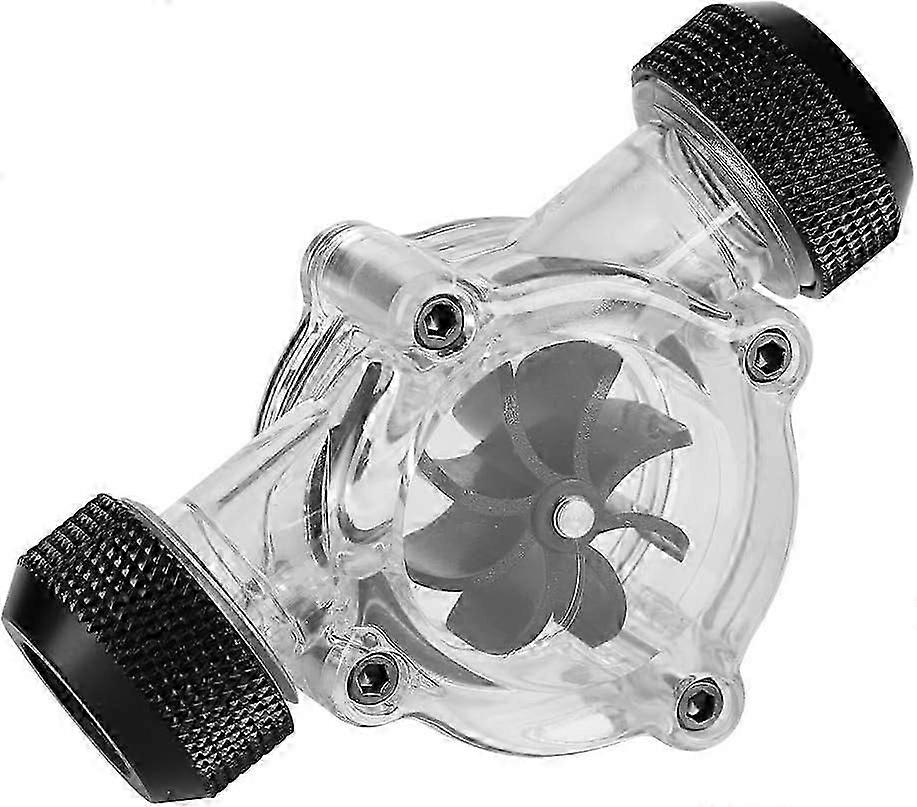 G1/4" Thread Water Flow Meter - 8-Wheel Indicator for PC Cooling Systems (Black)