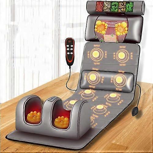 Massage Mat with Heat and Vibration Knot for Full Body Relaxation Adjustable Cushions and Heating Pads to Relieve Neck and Back Muscles Grey