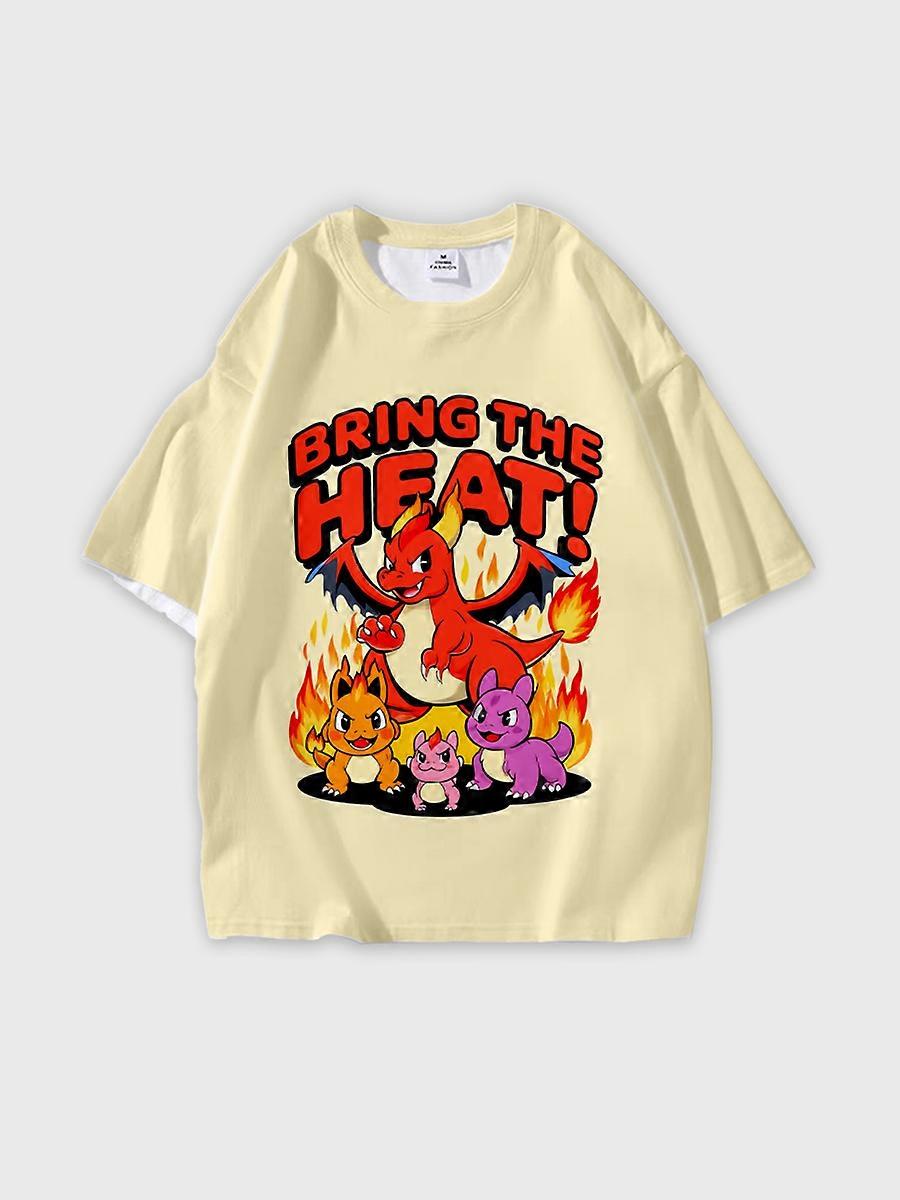 T-shirt round neck Pattern loose short sleeve N3185