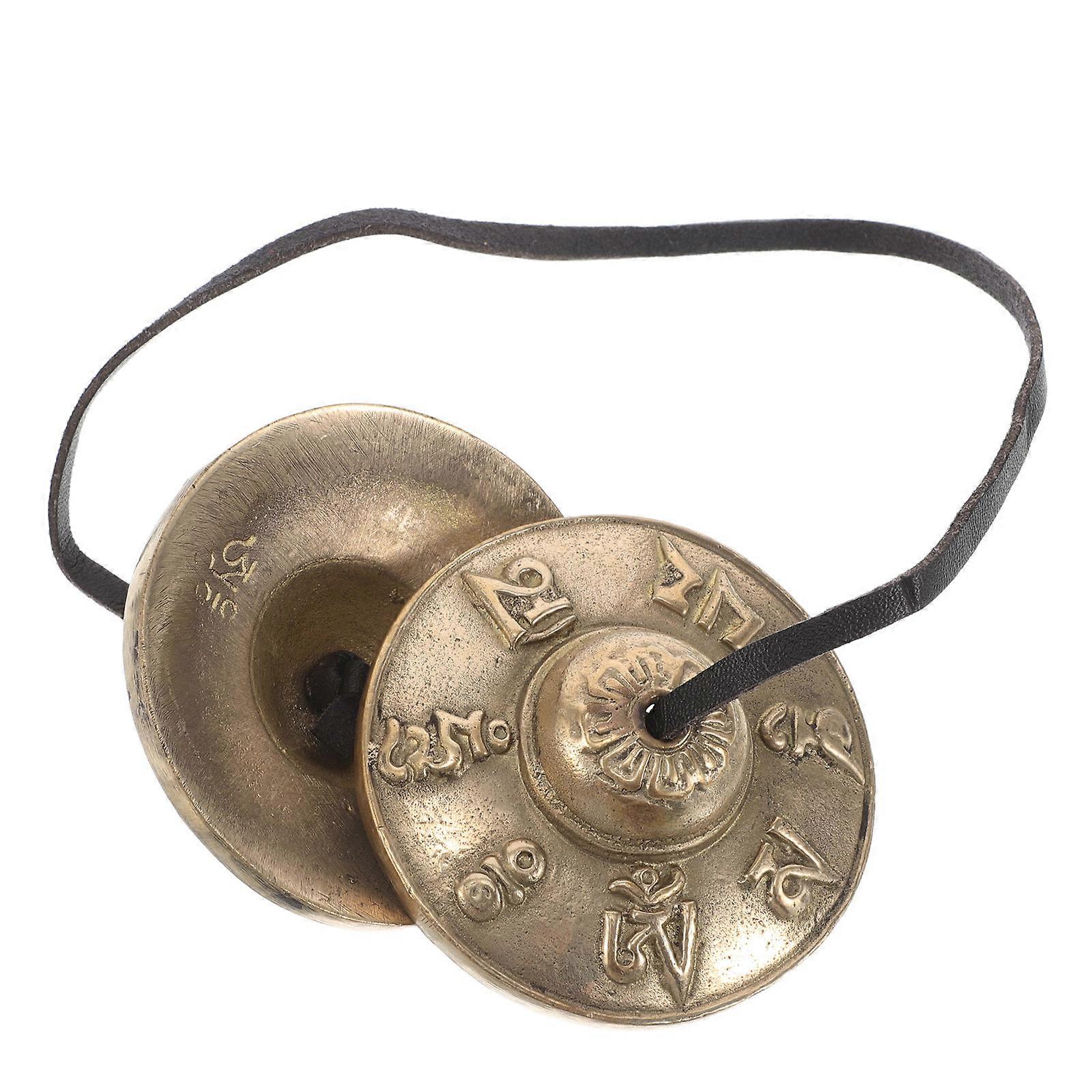 Tingsha Cymbals Pair with Zipper Bag – Nepalese Finger Bells for Yoga, Meditation, and Cultural Music Enthusiasts