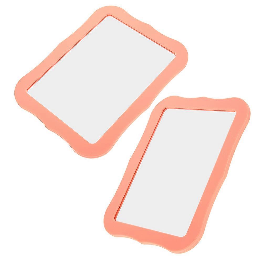 Vanity Small Mirror Magnetic Attachment Use 2Pcs Orange 17.50X13.50X1.30CM High Definition Reflection Home Refrigerator