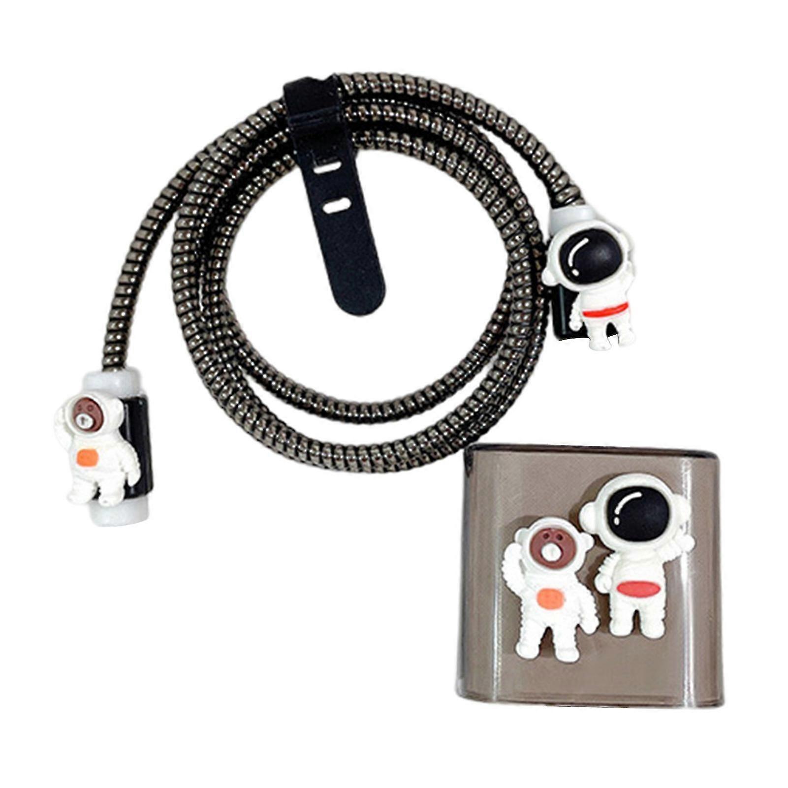 2Pcs Astronaut Anti-Drop Charger Case Set for iPhone 13 Pro Max