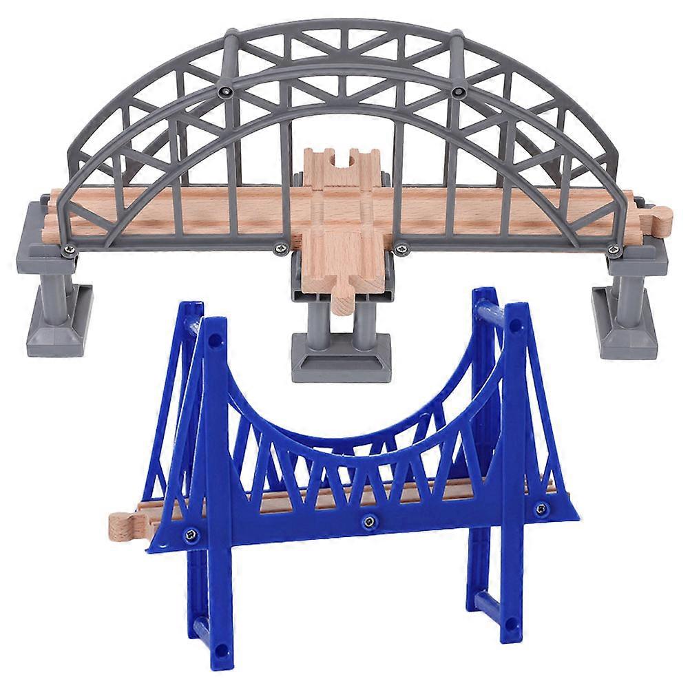 2pcs Train Track Replacement Bridge Model Train Bridge Train Track Supplies Simulation Train Bridge DIY Train Accessory Bridge Track Toy