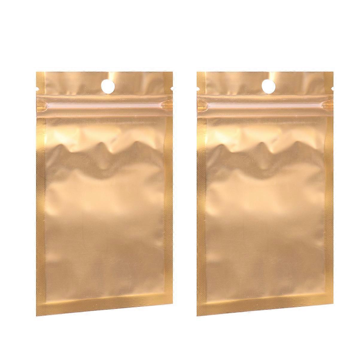 100Pcs Refermable Matte Aluminium Foil Sacs Pour L’organisation À La Maison Solution D’étanchéité Dorée 8x13cm