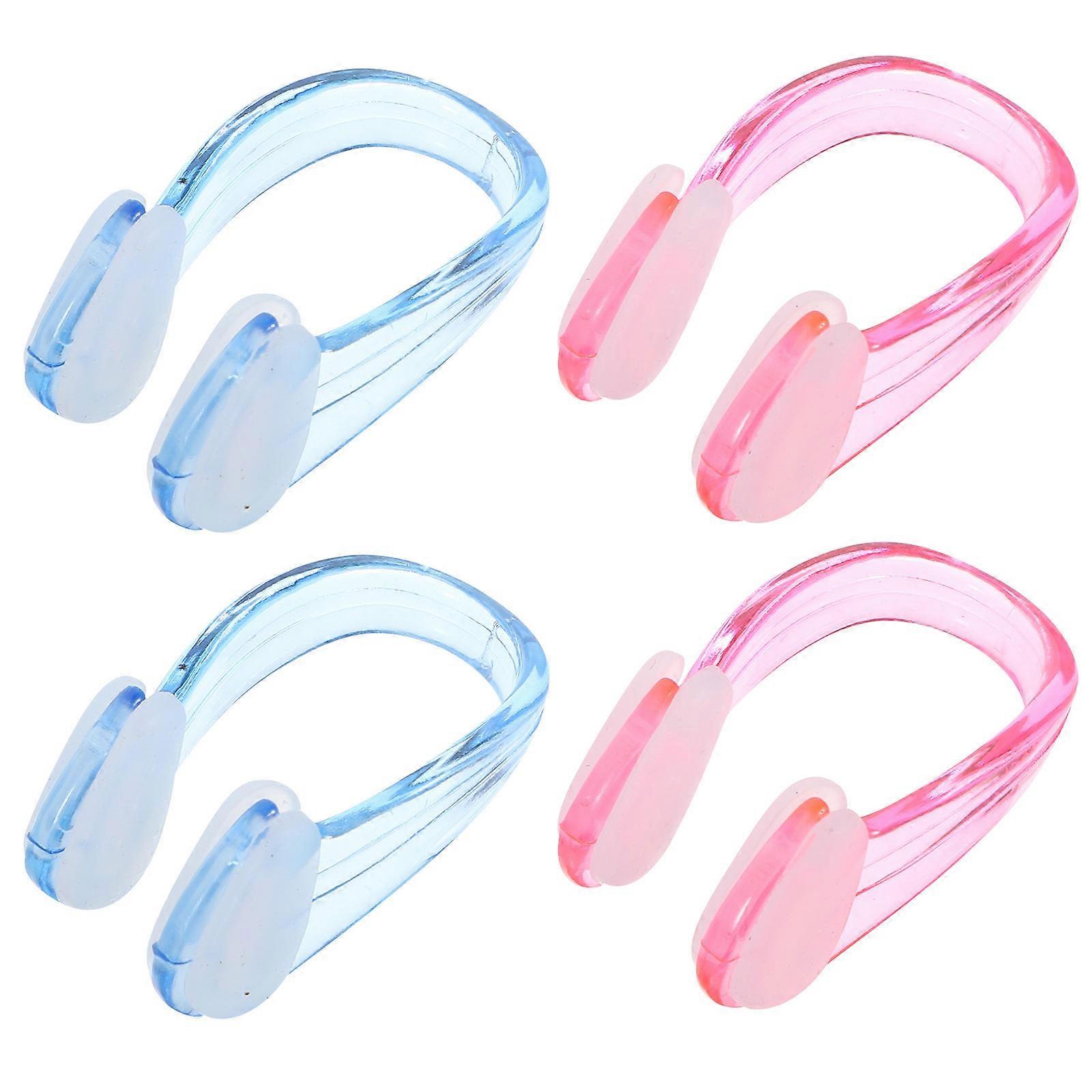Silicone Nose Clips for Swimming – 4pcs Non Slip Nose Plugs for Adults, Comfortable and Portable for Pool Use