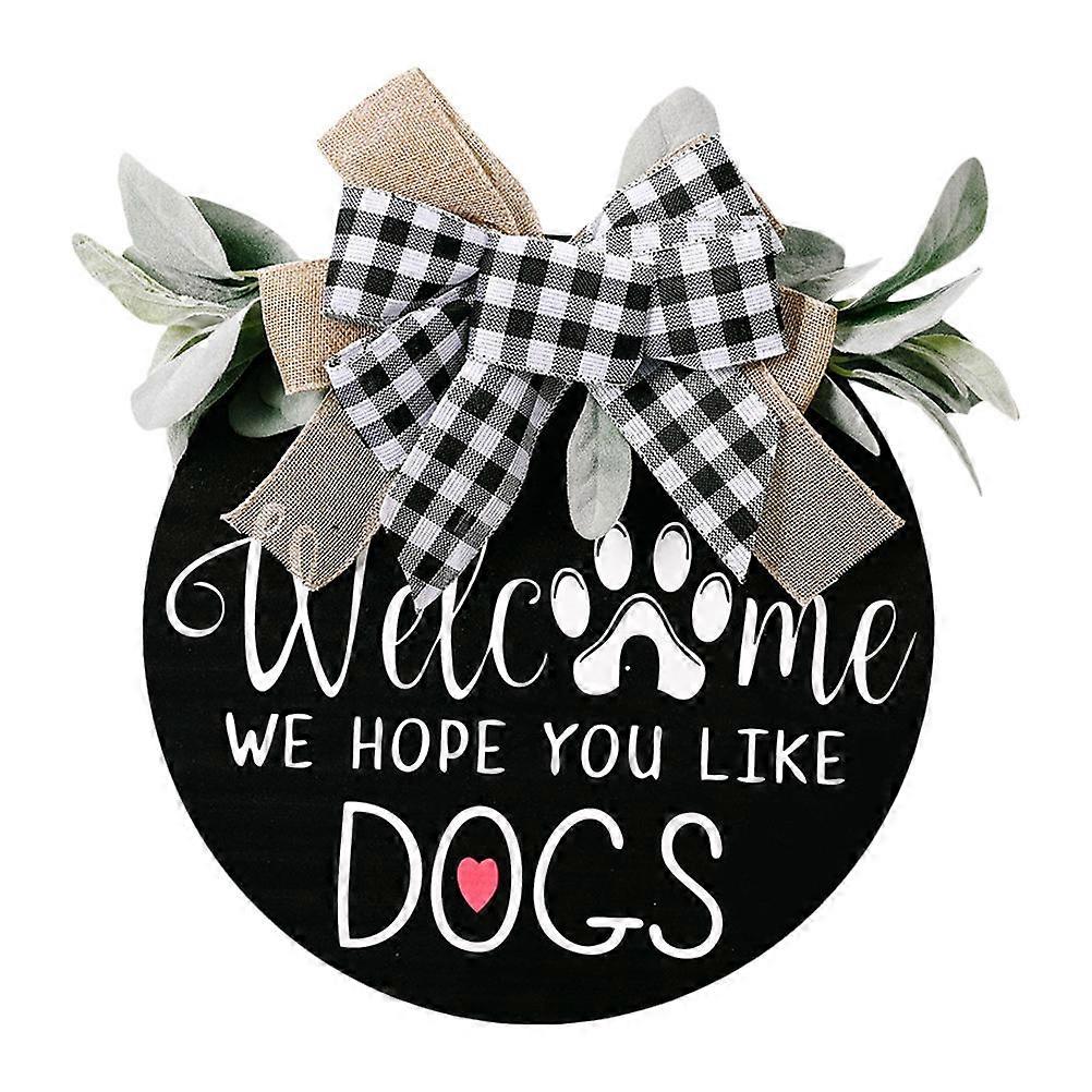 매달아 두는 끈이 달린 나무 환영 문 표지판, 실내 사용, 파티 및 축하 장식을 위한 소박한 스타일의 가정 벽 장식