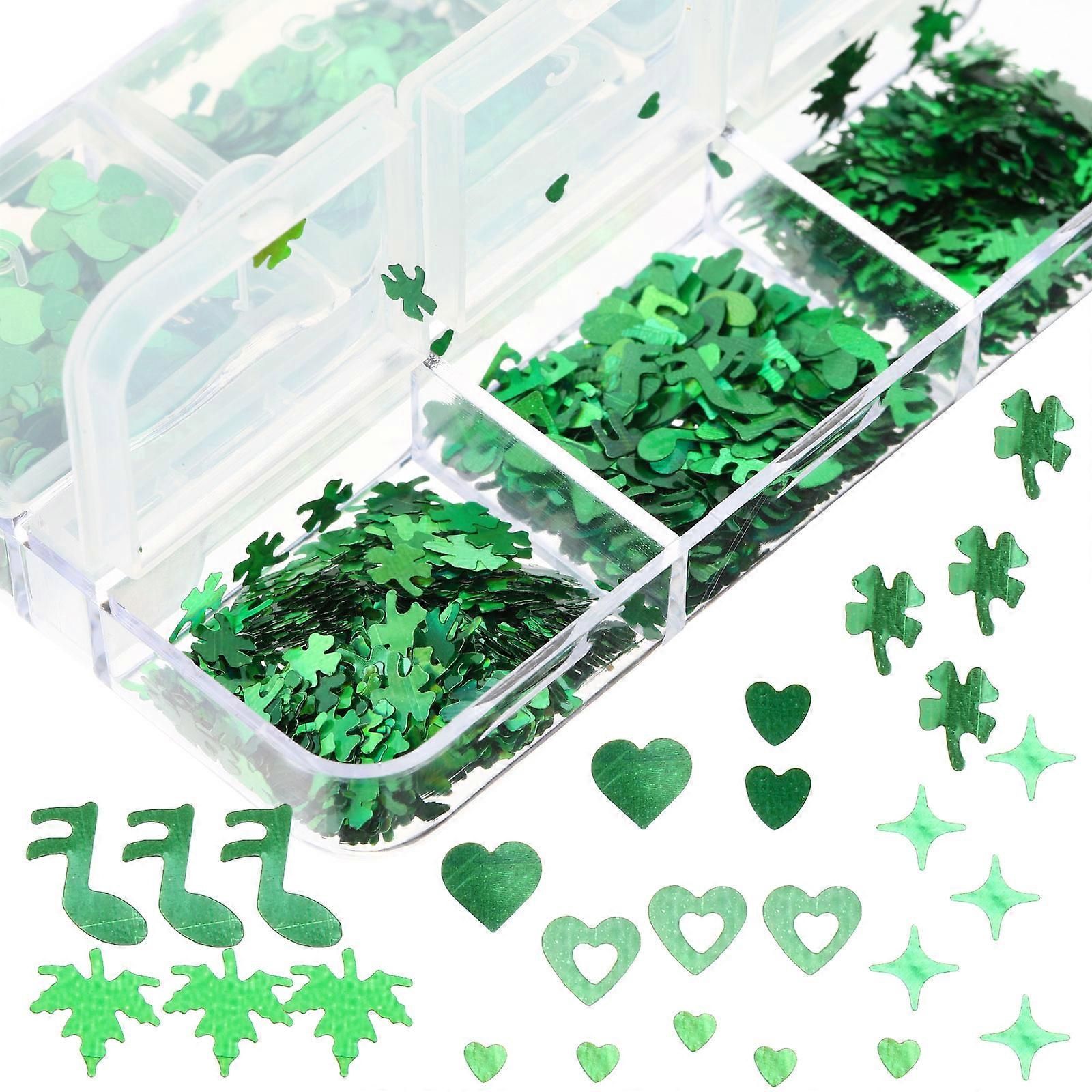 3 Boxes St Patricks Day Nail Art Charms Clover Decals Manicure DIY Nail Decorations