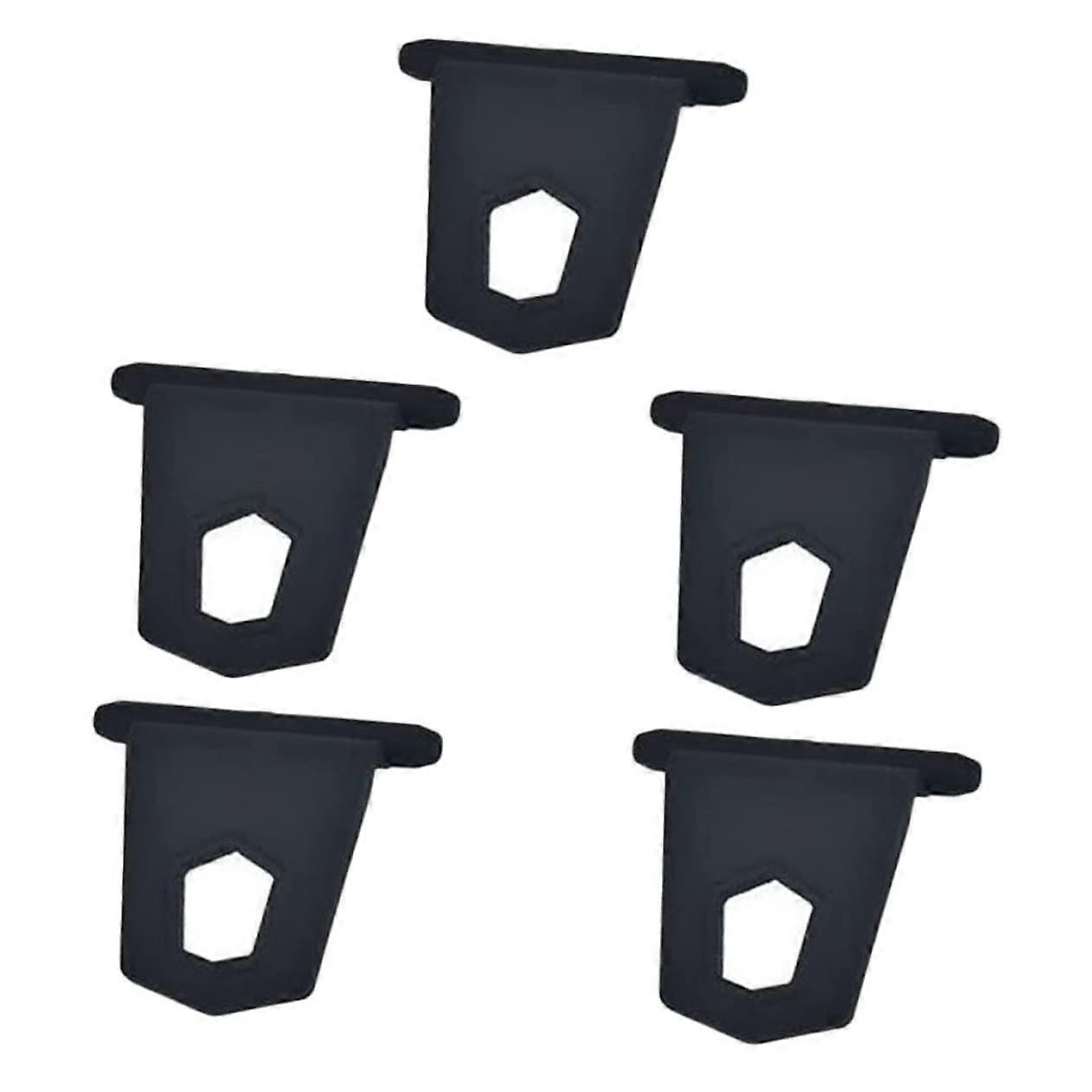 Awning Hooks 5-Piece Rubber Black Double-Sided RV Canopy Hooks For Camper Awnings Caravan Motorhome