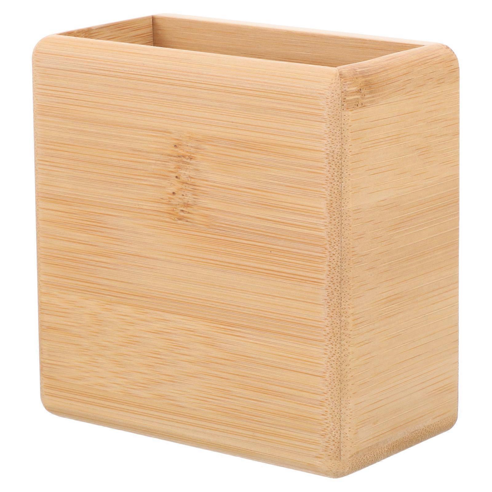 Wall Mountable Remote Control Holder For Living Room And Bedroom Made With Bamboo Material In Rectangular Shape 1Pack