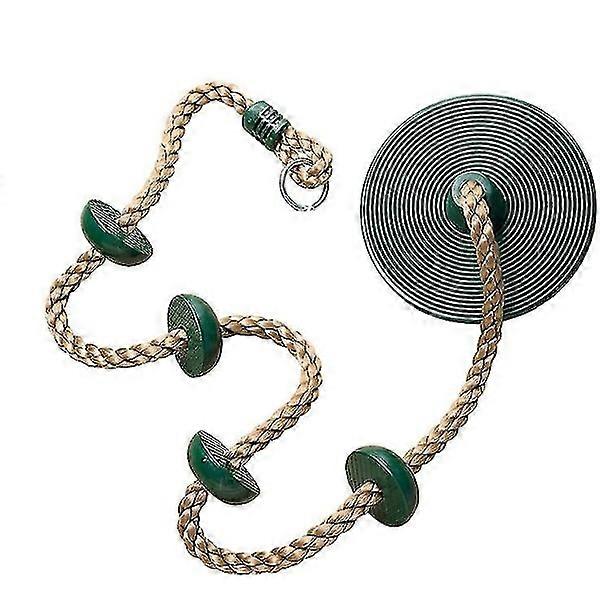 Climbing swing, climbing rope, disc swing with footrests, set, for outdoor use, backyard, playground