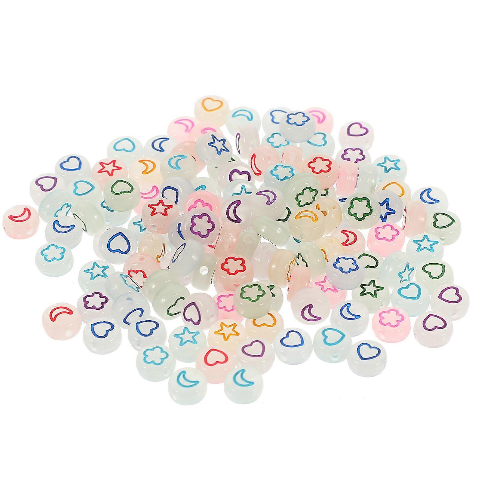 Glow in The Dark Acrylic Beads 500Pcs Assorted Color Decorative Beads for DIY Projects