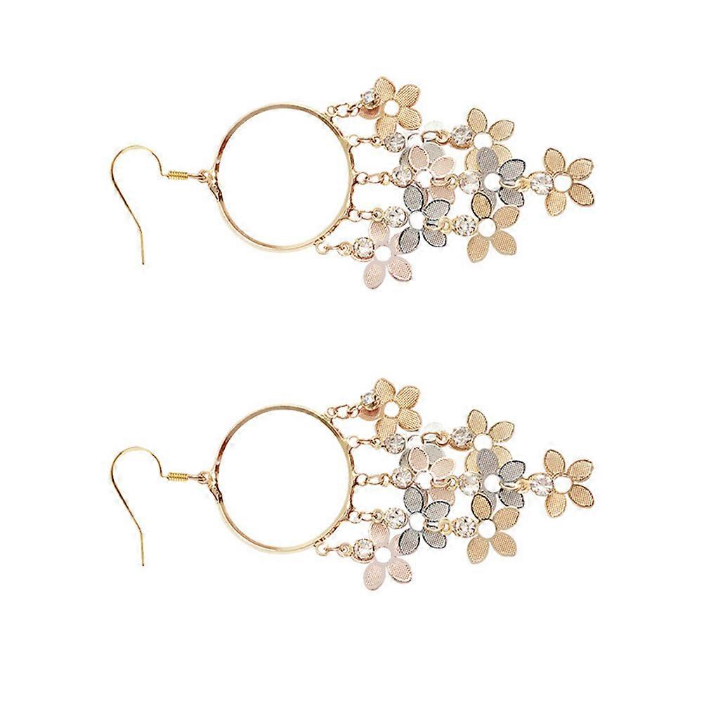 Brincos de mulheres de liga dourada com design de moda delicado para uso diário e presentes 1,5 polegadas